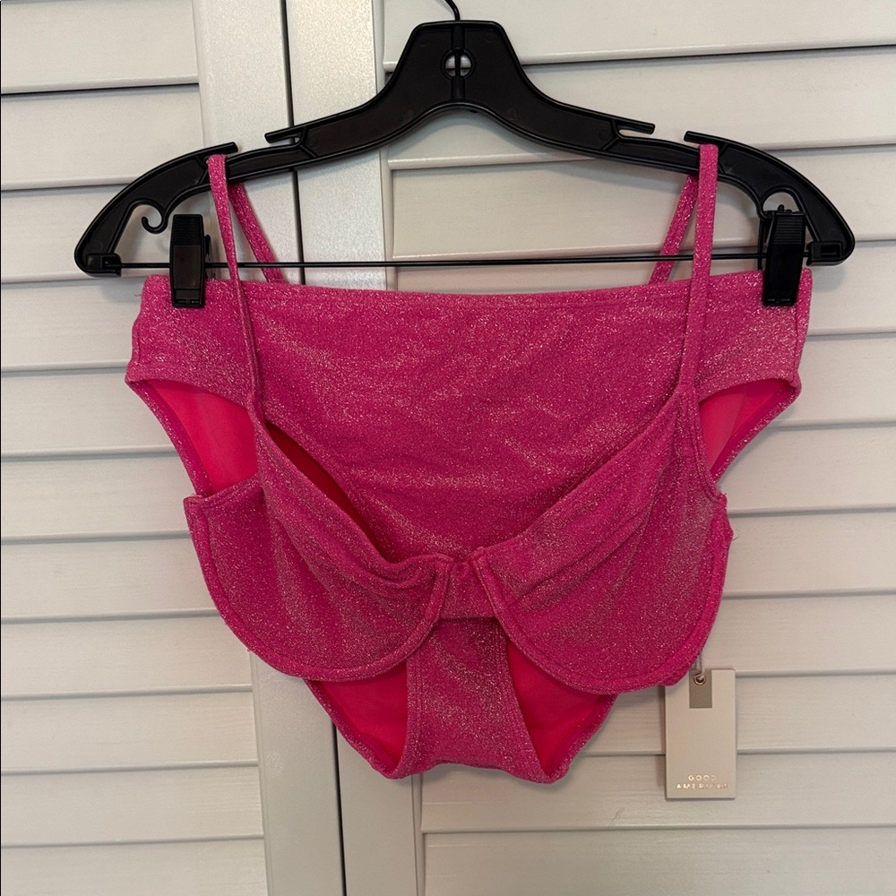 Good American Pink Glitter Bikini